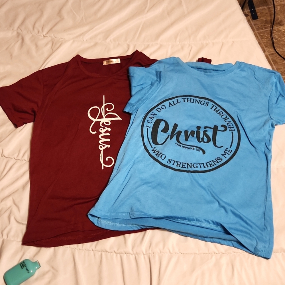 2 size small Chritian t-shirts bundle